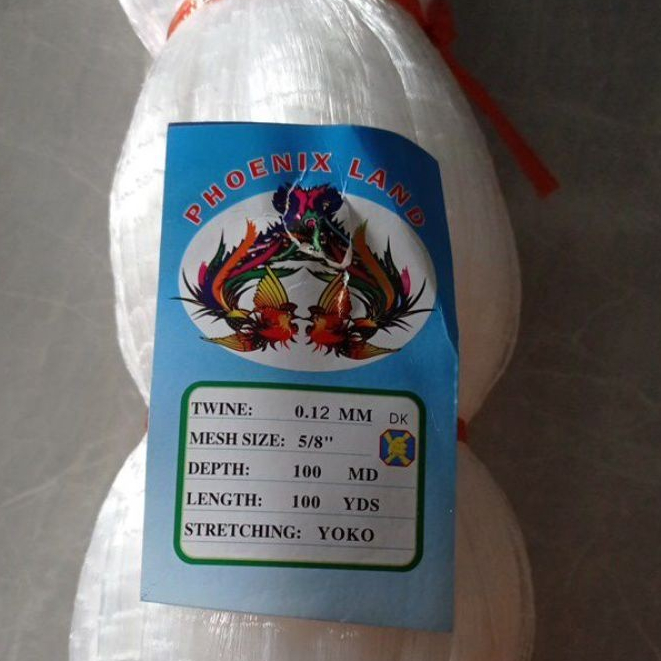 Jaring ikan kecil 0.12 5/8 inchi 100md/100yds yoko jaring ikan wader jaring ikan lunjar jaring ikan 