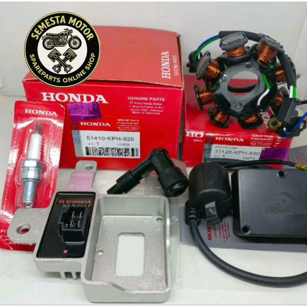 Paket Pengapian kelistrikan KPH 6,Aitem Honda Supra x 125 Karbu Karisma Kirana Spull assy + Kiprok +