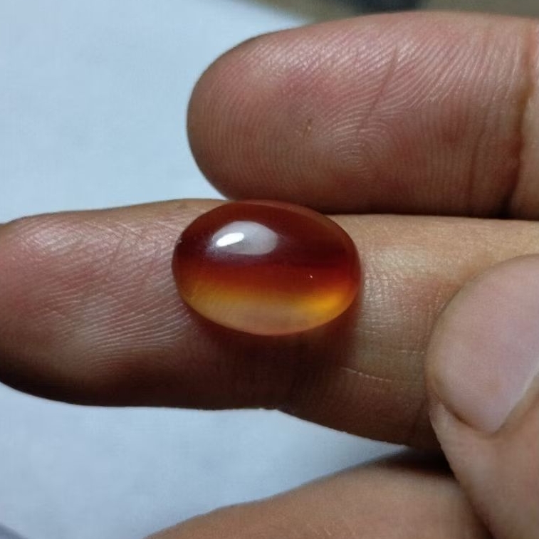 Batu cincin motif merah putih natural