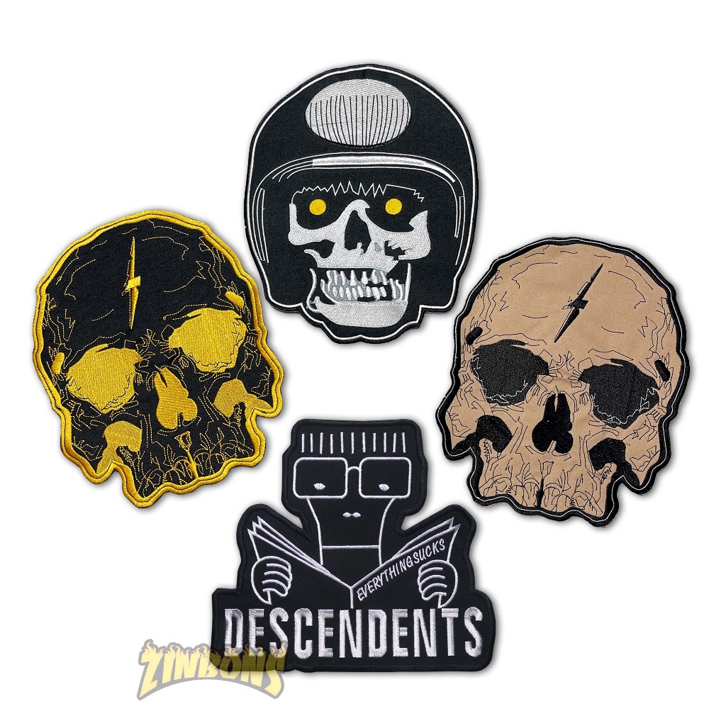 EXTRA PATCH BORDIR TENGKORAK PATCH BESAR TEMPELAN JAHIT BACKPATCH BORDIR EMBLEM SKULL