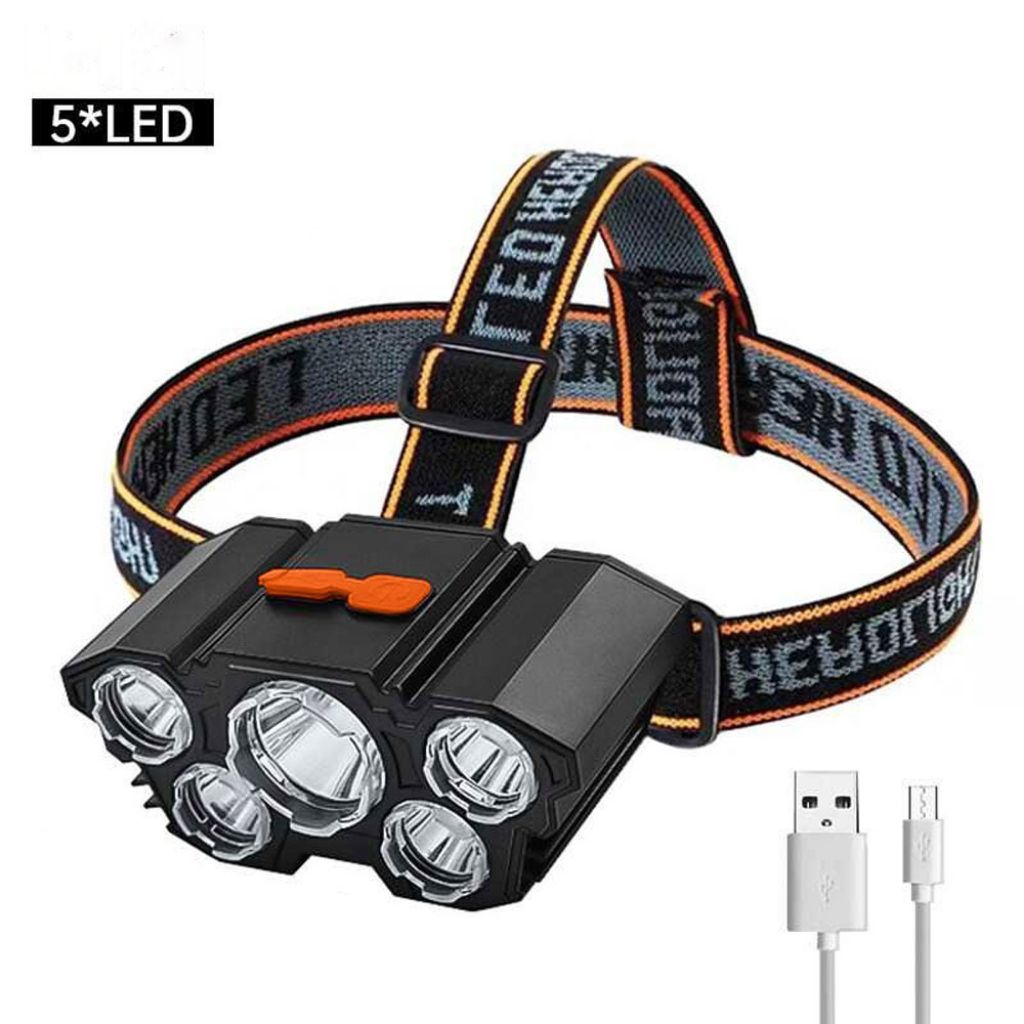 senter kepala headlamp 5 LED