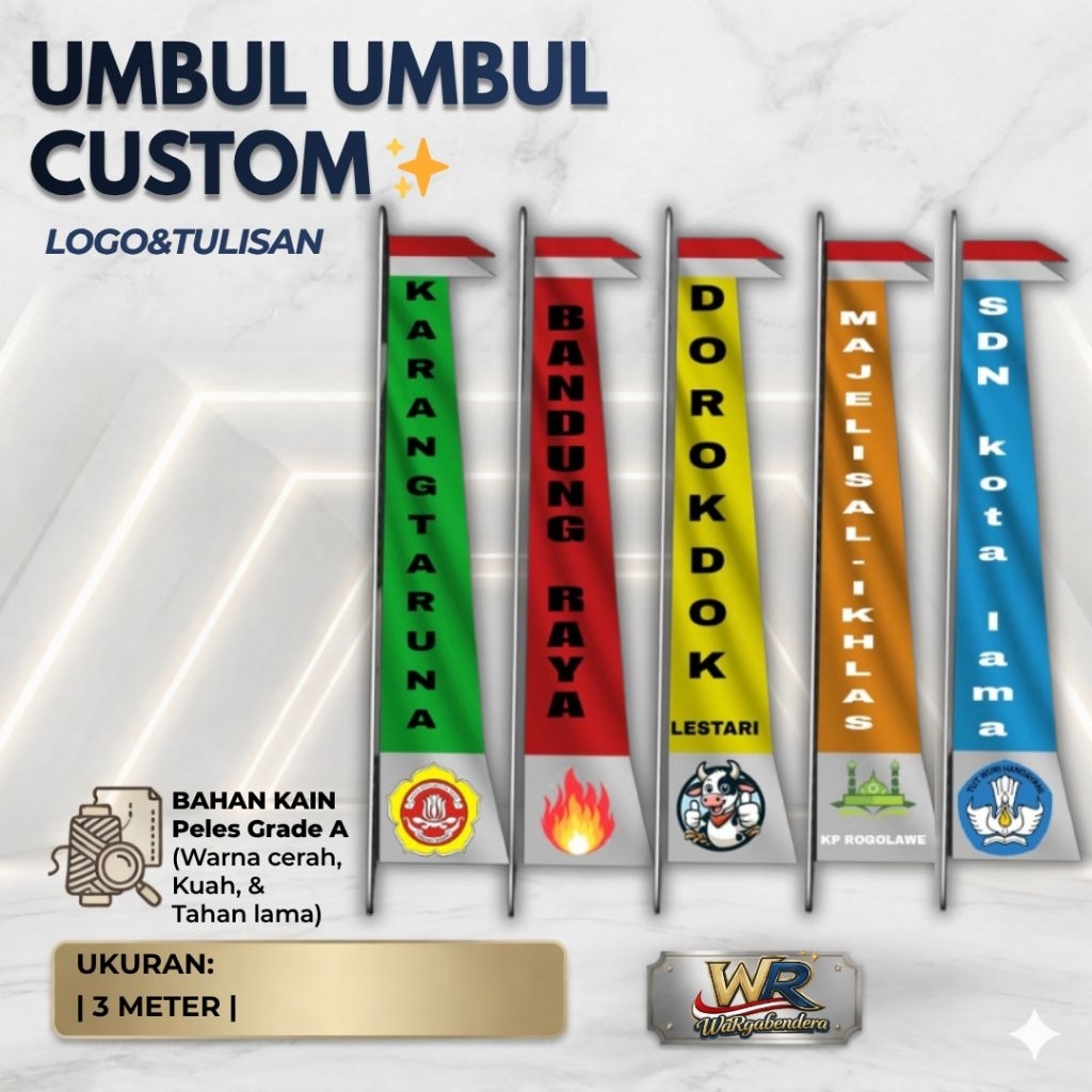 Bendera Umbul Umbul Custom 3meter 4meter| Bendera custom