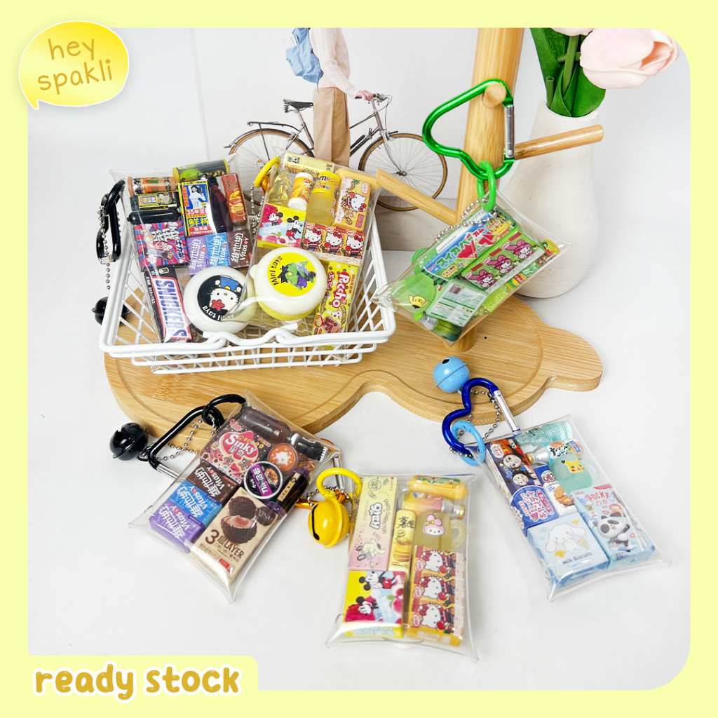 gantungan kunci - snack box bag charm karakter makanan box kecil dengan lonceng lucu - SC001