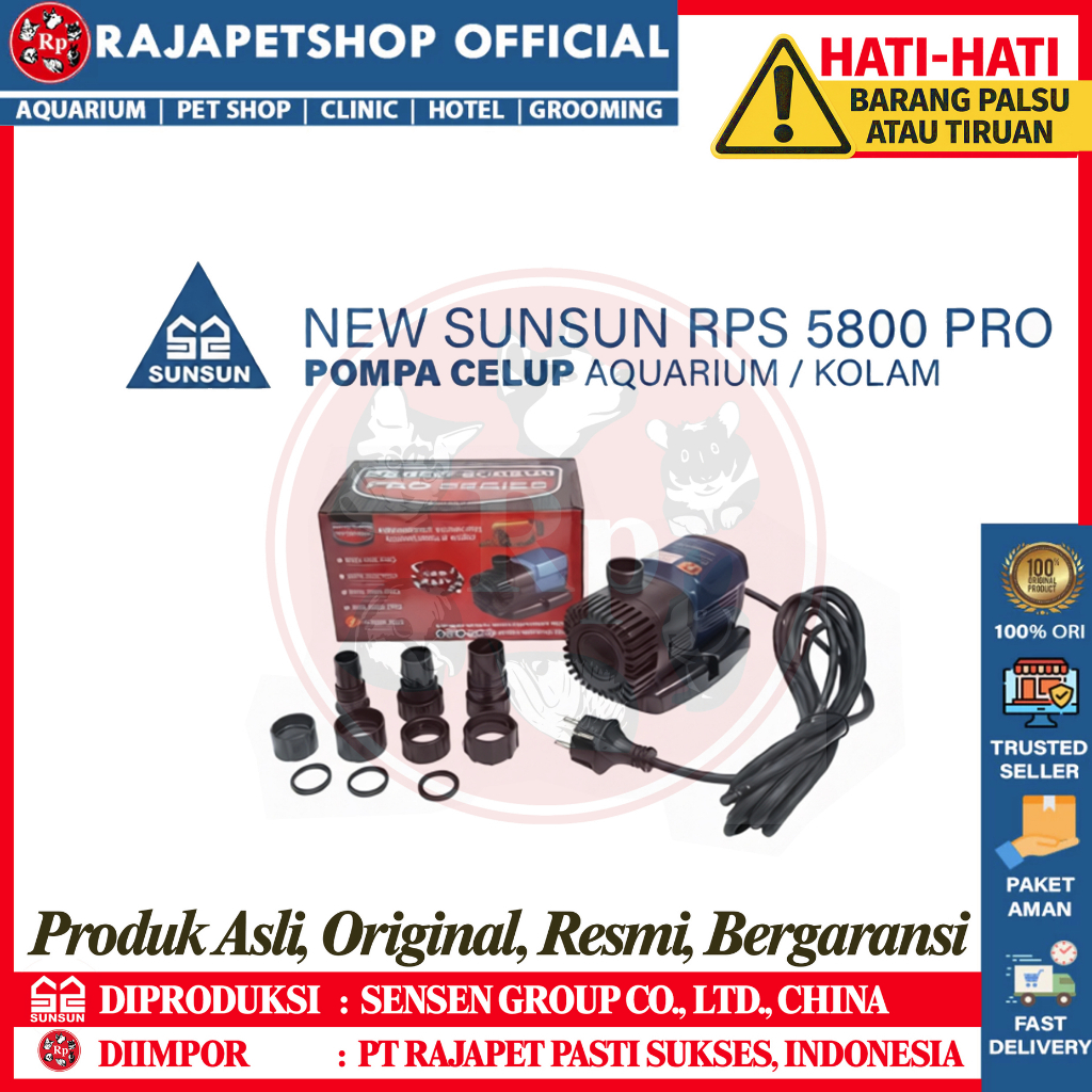 NEW SUNSUN RPS 5800 PRO Pompa Air Celup Kolam Aquarium