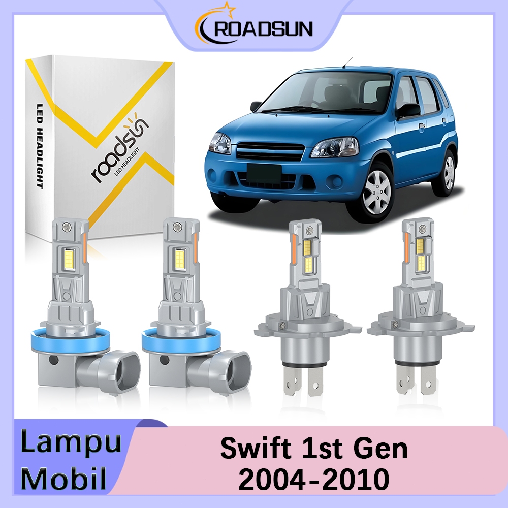 [For Suzuki Swift 1st Gen 2004-2010] 2PCS LED Lampu Depan Mobil Hi/Lo Beam Lampu Kabut 20000LM 6000K