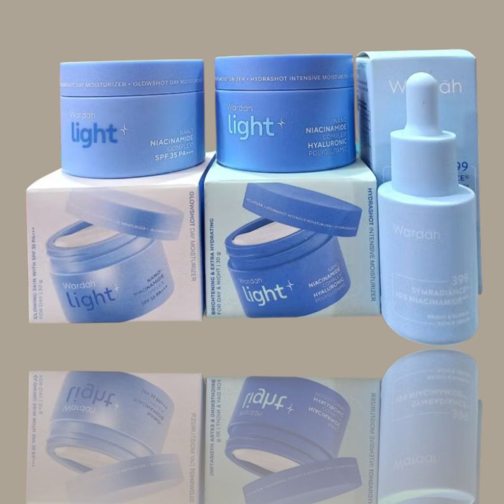 WARDAH LIGHTENING Paket Basic Skincare Serum Wajah 15ml Moisturizer Cream Pagi dan Malam Perawatan W