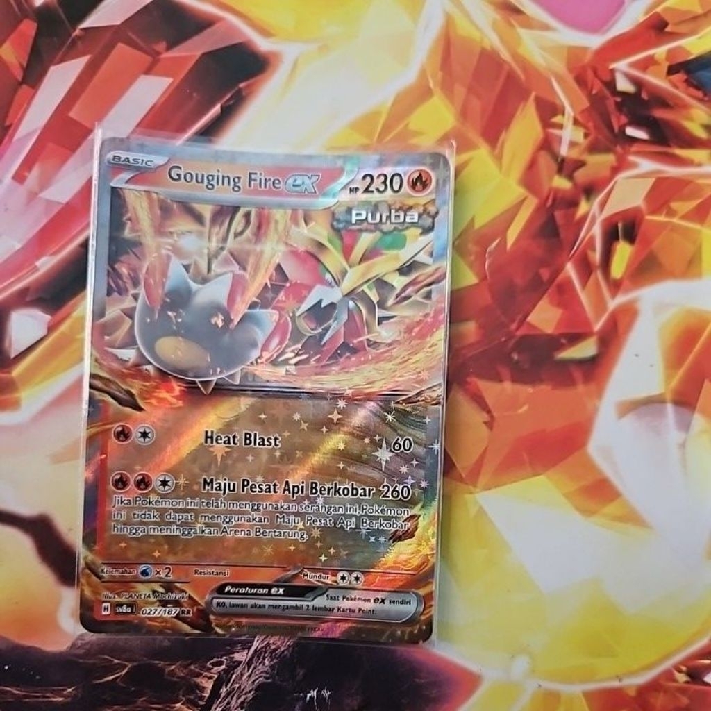 kartu pokemon tcg indonesia festival terastal sv8a gouging fire ex 027 rr