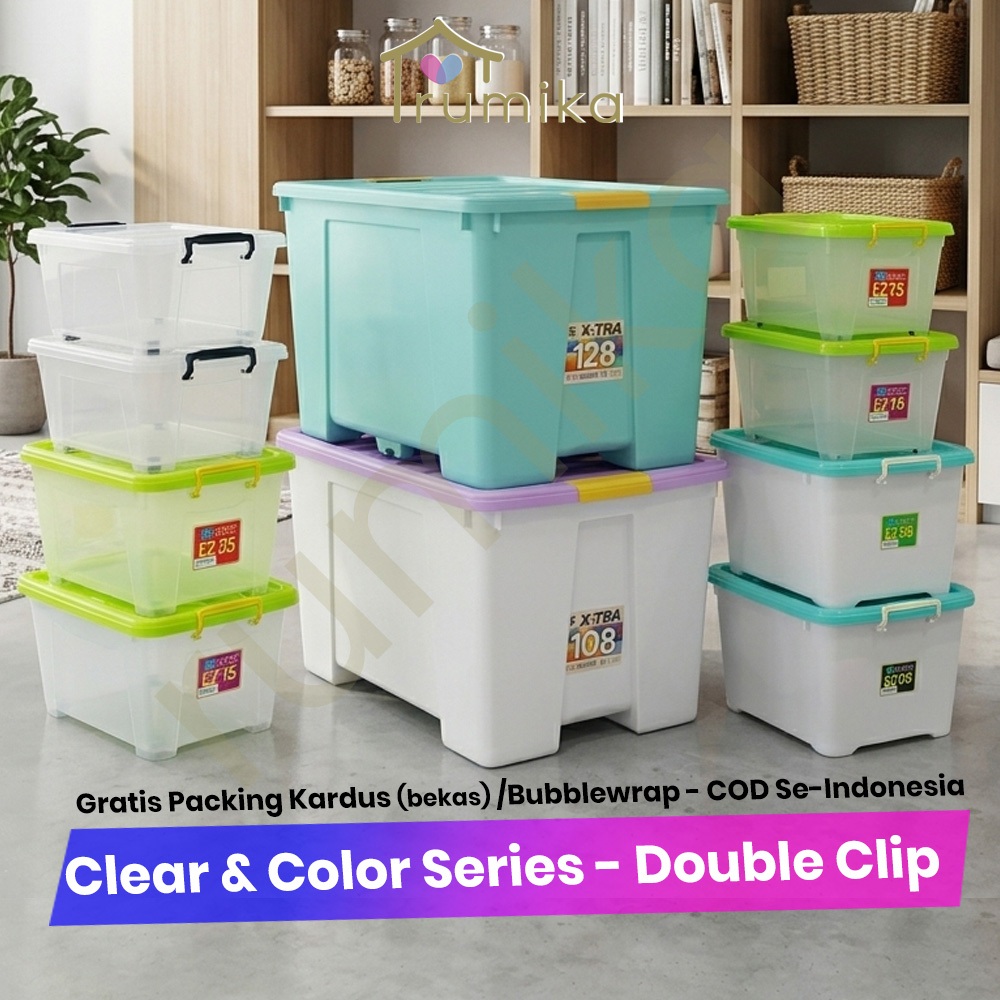 Container Box / Kotak Penyimpanan Serbaguna Roda Plastik Jumbo Ezy 37 - 150 Liter
