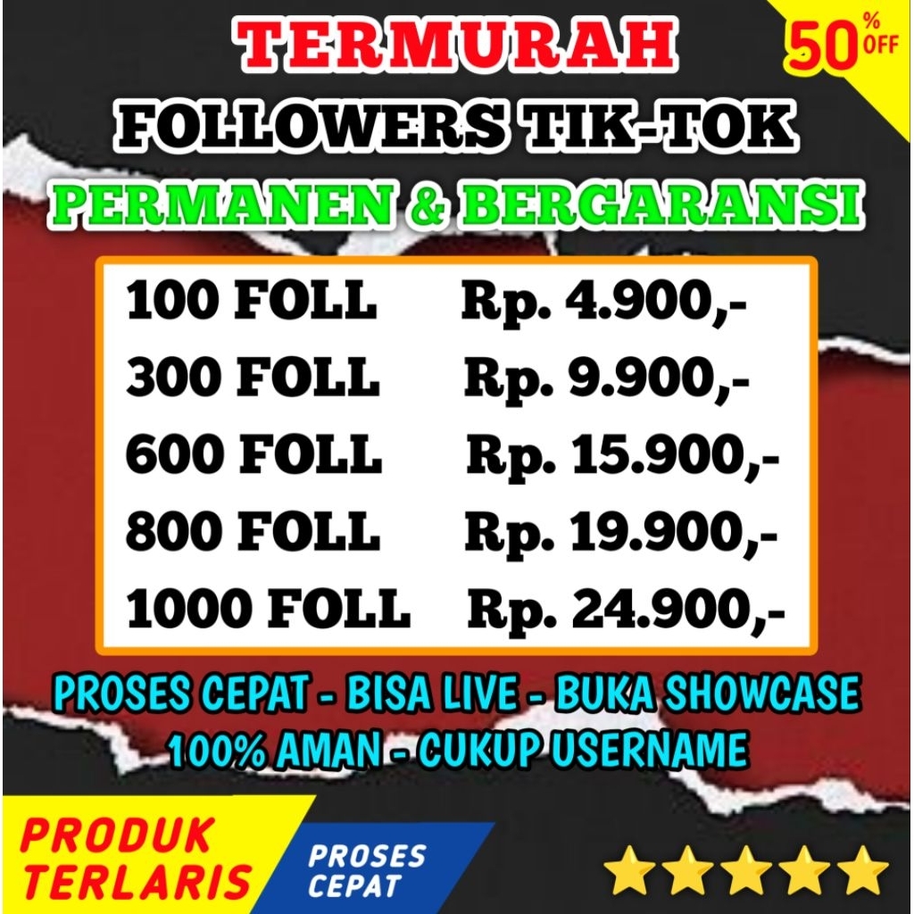 Followers Tiktok Permanen Bergaransi Bisa Live Streaming