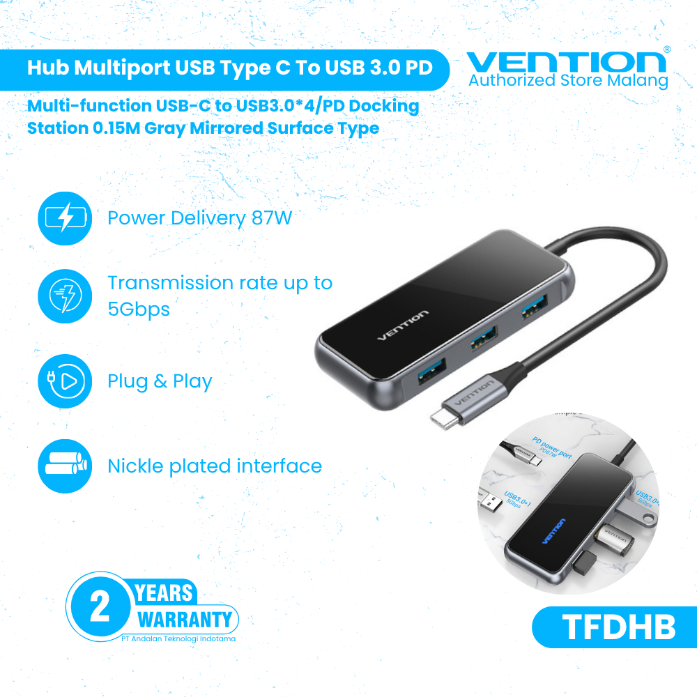 Vention Hub Multiport 9in 1 Docking Station USB Type C To HDMI TRRS VGA PD 100W Acrylic Type - TFL