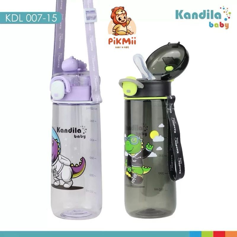 Kandila Tritan Dino Bottle With Strap - Botol Minum Anak KDL 007-15 //Pikmii Baby Kids