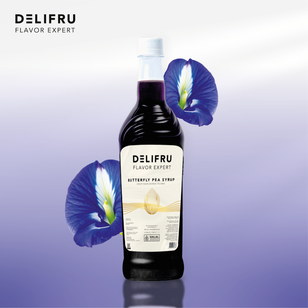 Syrup Butterfly Pea Delifru 1 Liter - Sirup Bunga Telang Premium