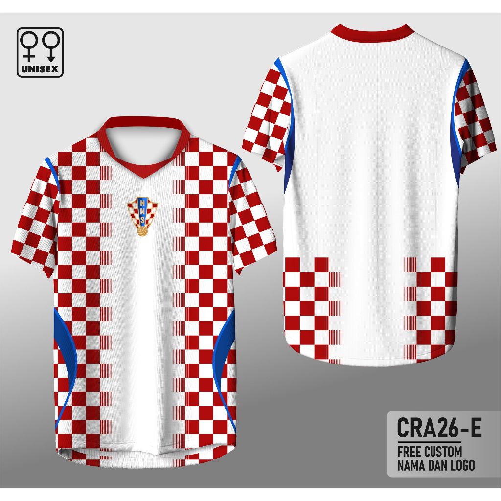 Jersey bola jersey Croatia 2026 fullprint free custom