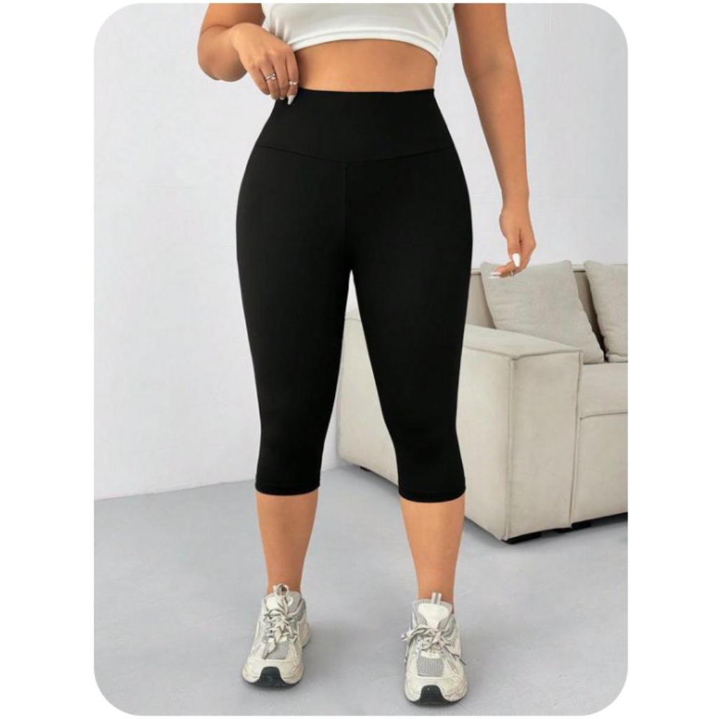 Legging Jumbo Pendek 3/4 Bawah Lutut Wanita||Leging Pendek