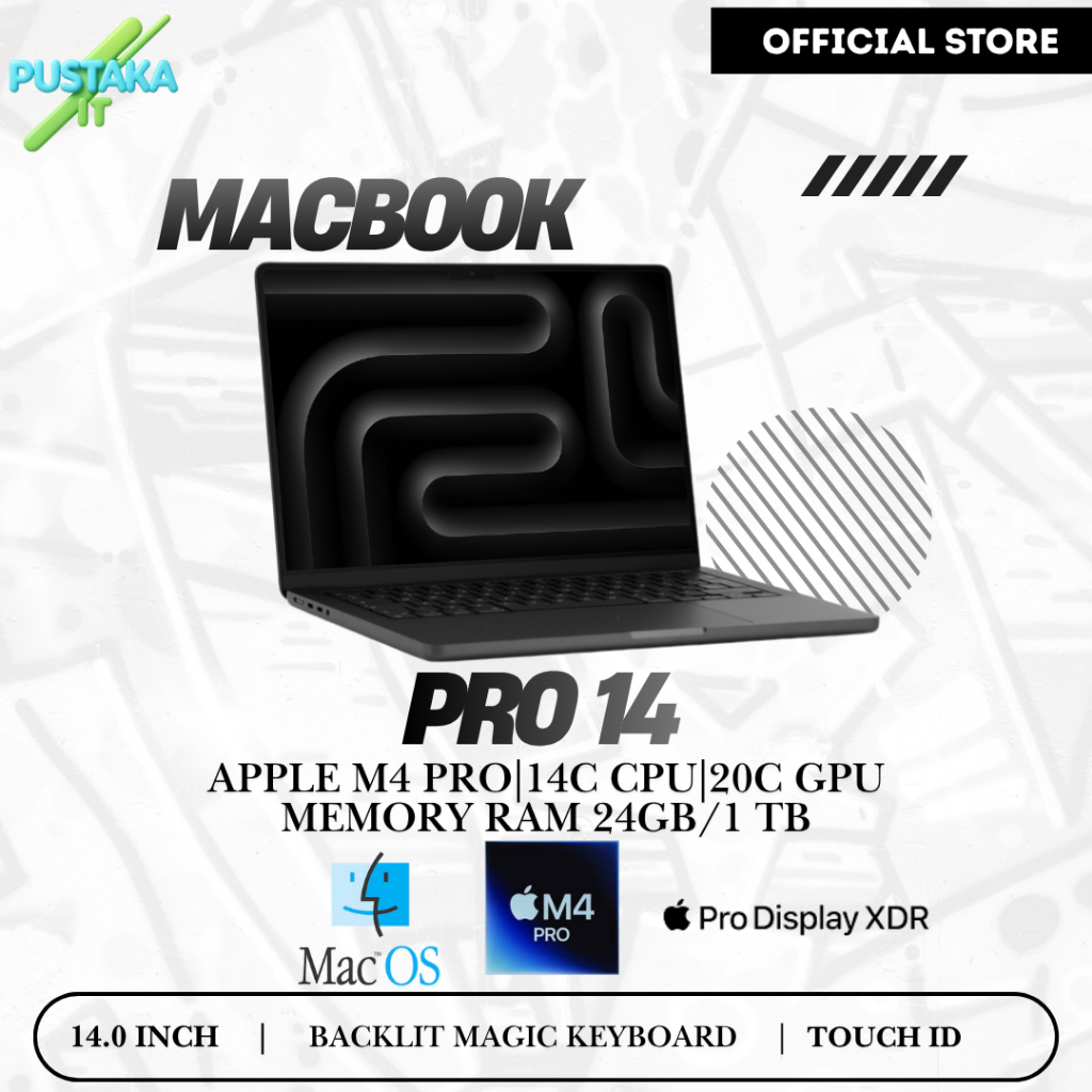 IBOX APPLE MACBOOK PRO 14 M4 PRO 20C GPU 24GB 1TB 14C CPU 14.0