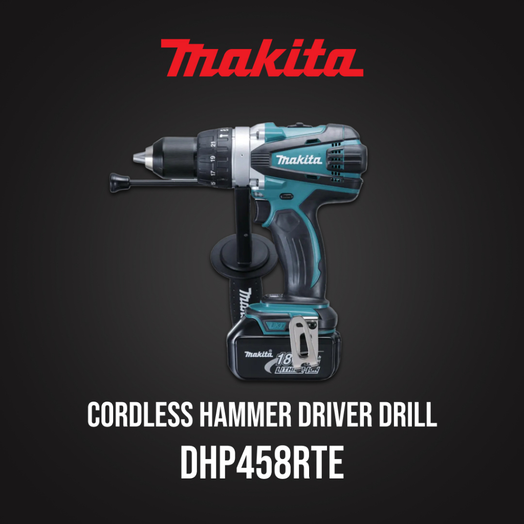 MAKITA DHP458RTE Cordless Hammer Drill /DHP 458 RTE Bor Tangan Baterai