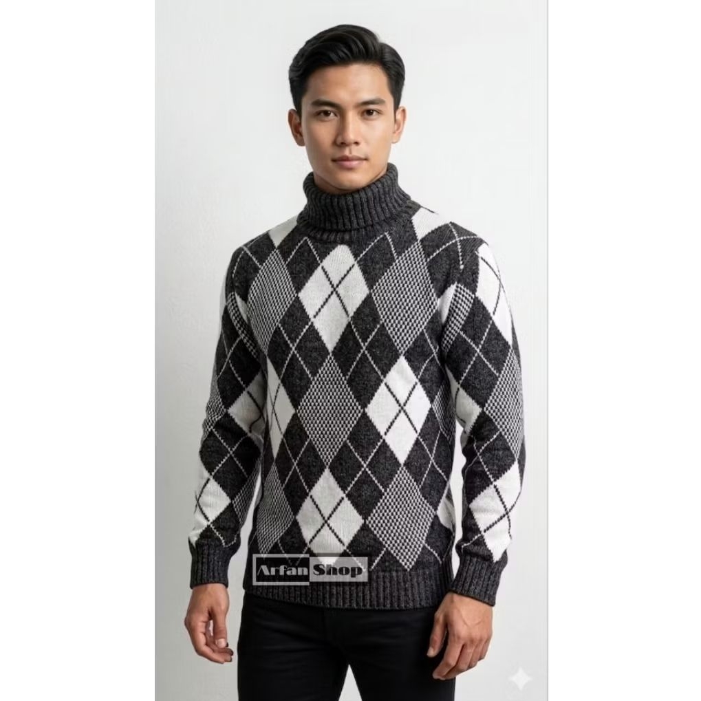 Sweater Rajut Wanita Leher Tinggi | Switer Knit Turtleneck Pria Premium Tebal | Baju Hangat Unisex