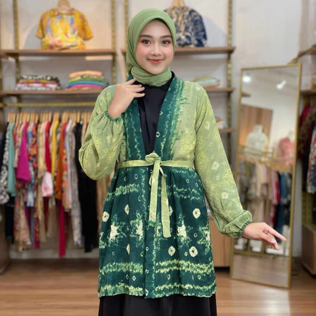 VEST OUTER BLAZER JUMPUTAN KOMBINASI TENUN SONGKET HANDMADE BATIK ETNIK PALEMBANG