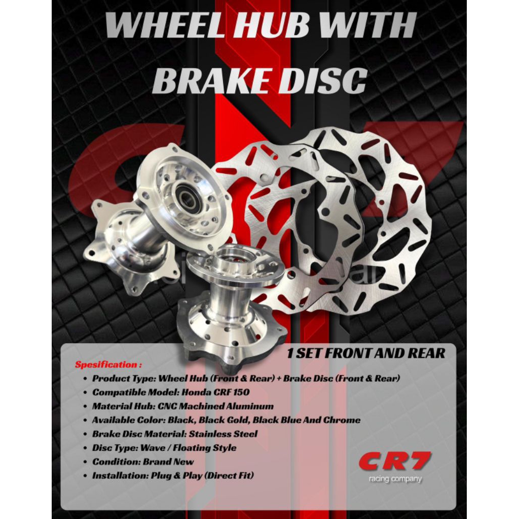 Promo Tromol Set CRF Silver Tromol Depan Belakang Piring Cakram CRF CR7