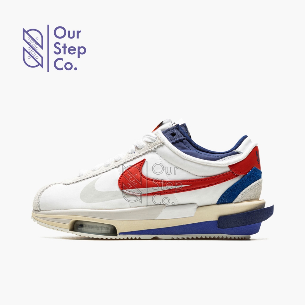 Sepatu Sacai x Nike Cortez 4.0 White Varsity Royal BNIB Original