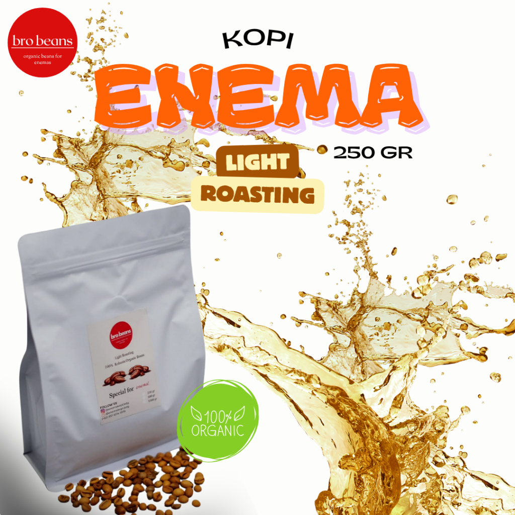 KOPI ENEMA ORGANIK LIGHT ROASTING 250 GR || KOPI ENEMA BERSERTIFIKAT || ENEMA KOPI