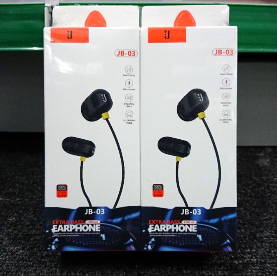 Handsfree Earphone JB-03 Superbass plus mic headset JB 03