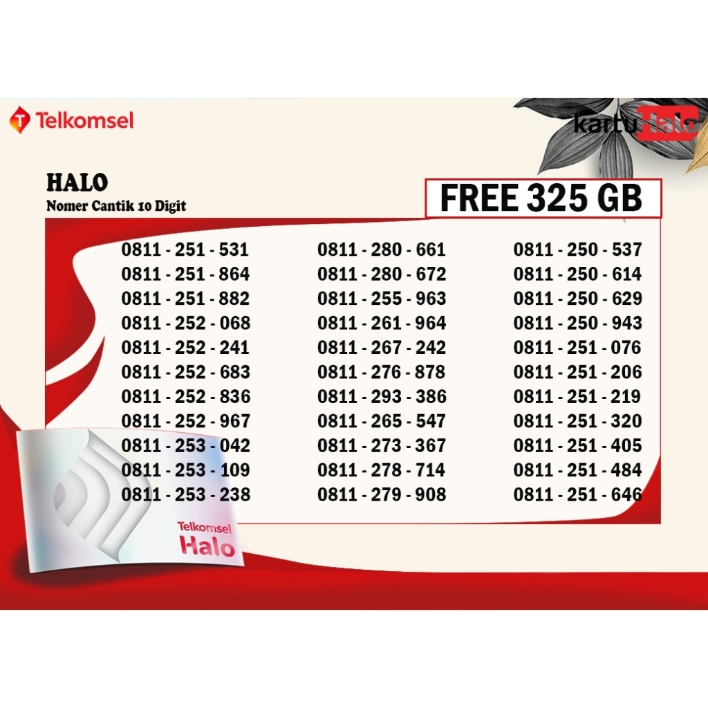 PERDANA TELKOMSEL 10 DIGIT HALO