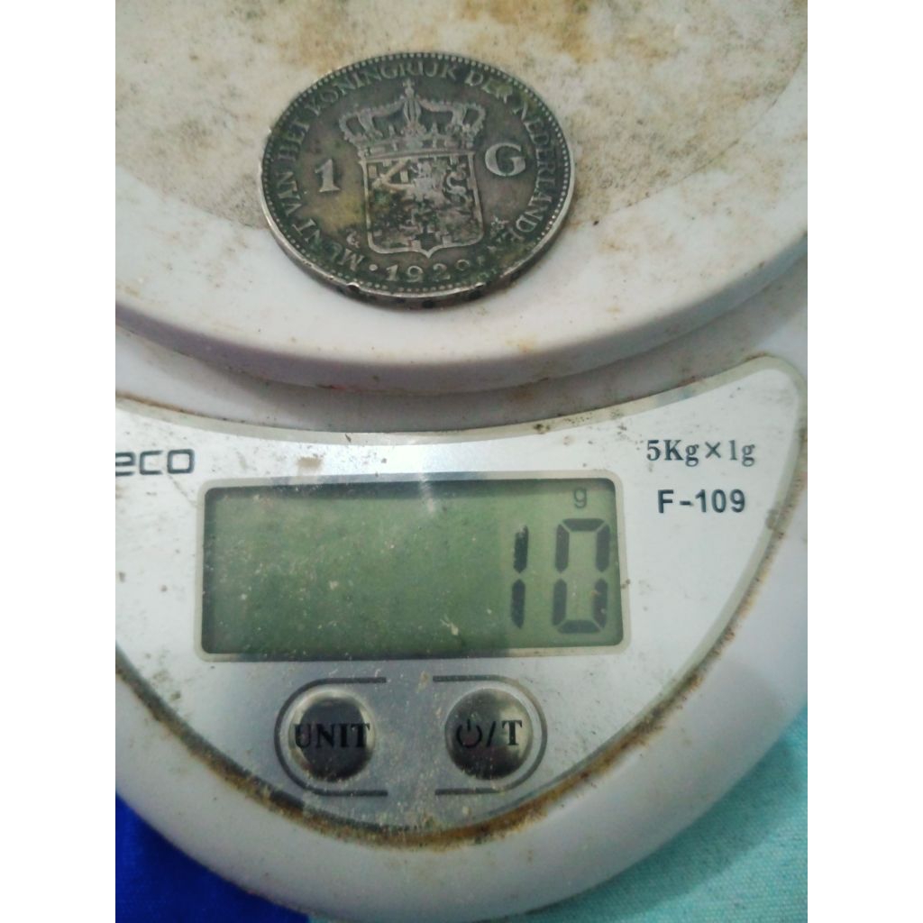 Koin perak 1 Gulden Wilhelmina 1929 Asli