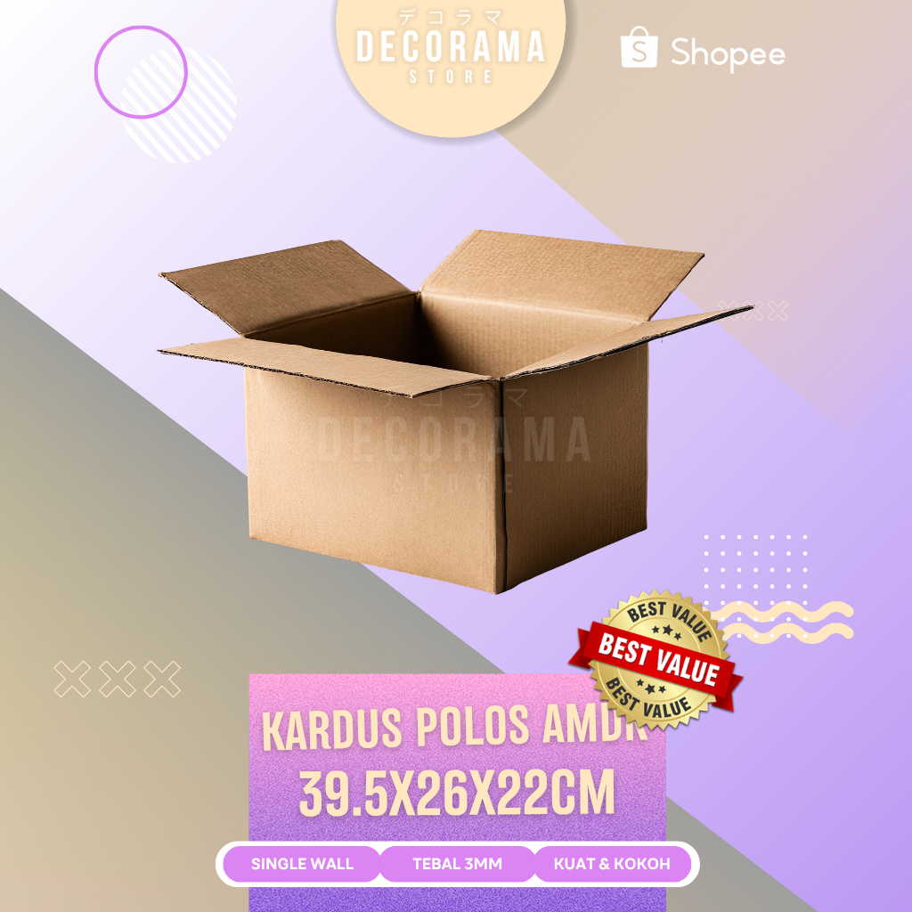 Kardus Box Packing Polos Ukuran 39.5x26x22 cm Box AQUWA/AMDK