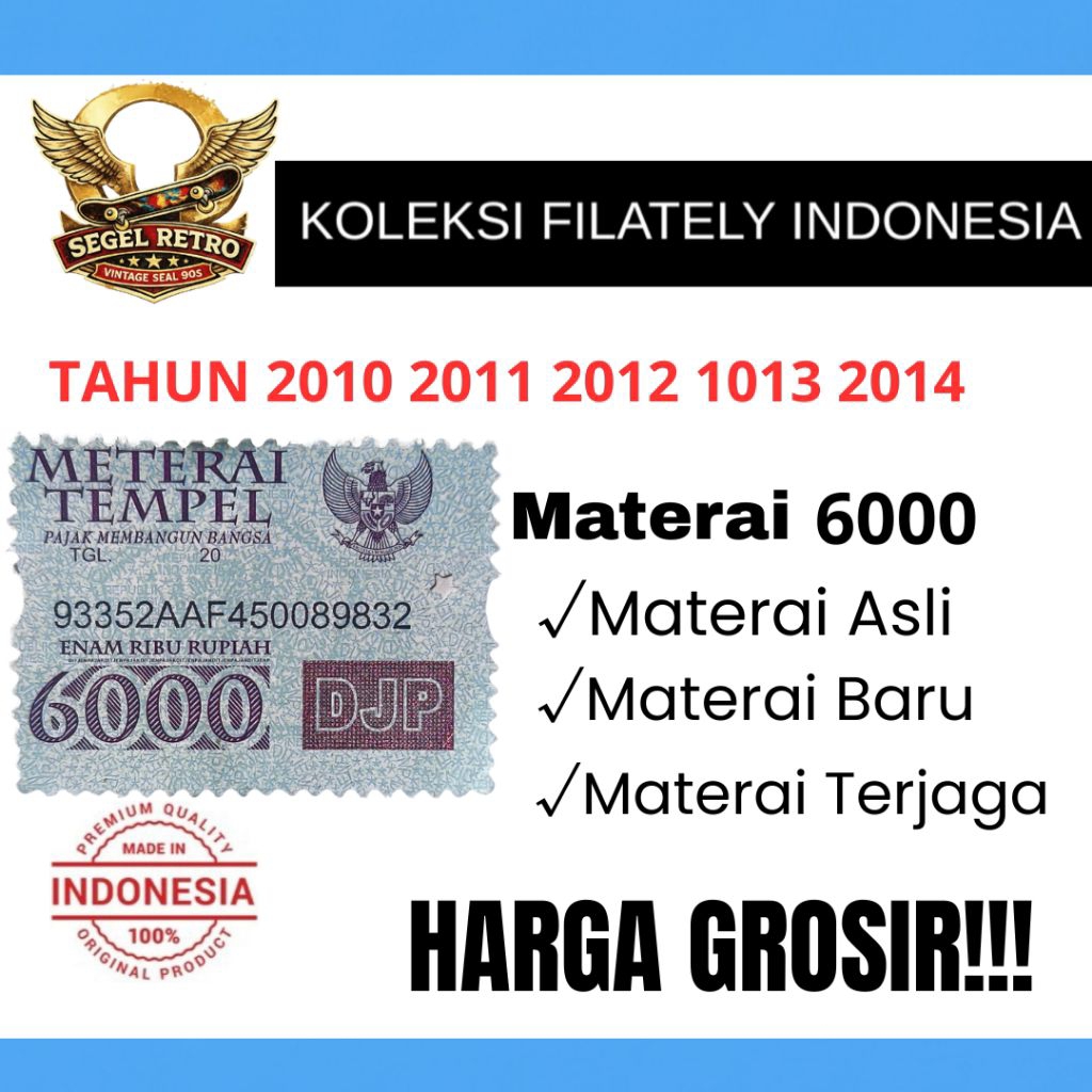 MATERAI 6000 TAHUN 2010 2011 2012 2013 2014 (NEW/BARU)