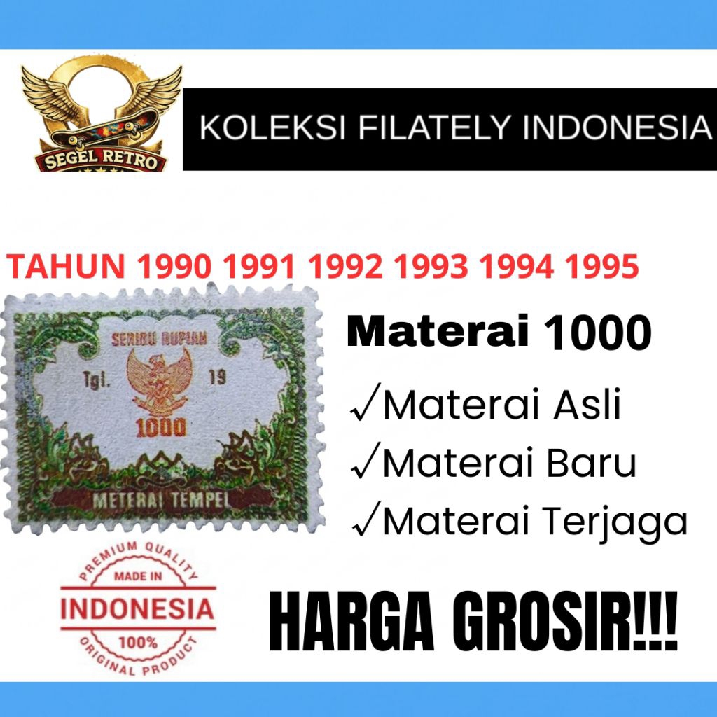 MATERAI 1000 TAHUN 1990 1991 1992 1993 1995