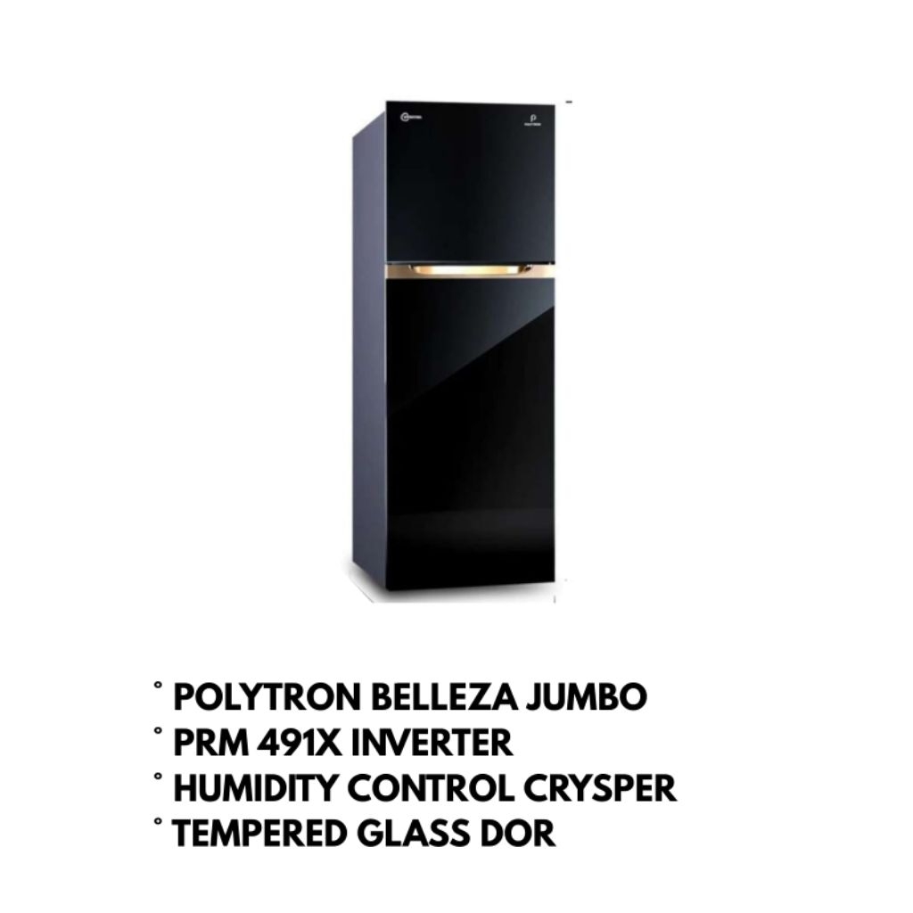 Kulkas POLYTRON New Belleza Big Liter Inverter 2 pintu Inverter PRM 491
