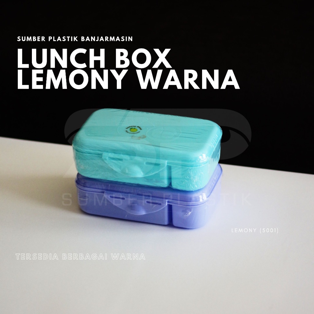Lunch Box Lemony 5001 Kotak Makan Makanan PP5 Anak Dewasa Sekolah Plastik Klip Serbaguna (Satuan)