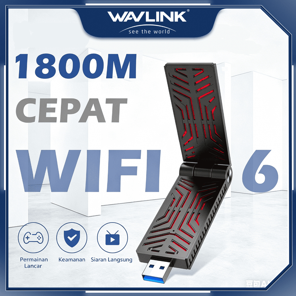 Wavlink AX1800 wireless USB Network Adapter, USB 3.0 Dual Band High Gain Antenna for Windows 11/10/7