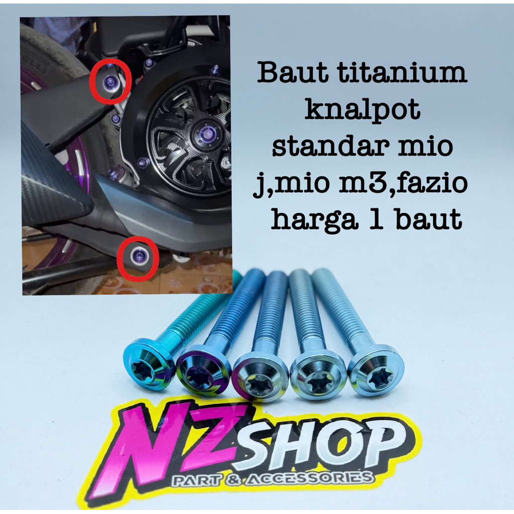 baut titanium knalpot mio j mio gt mio m3 fazio harga 1 baut