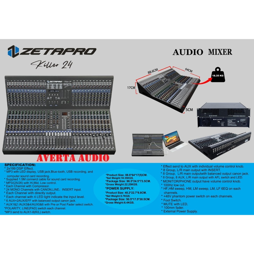 ZETAPRO Mixer 24 Channel ZETAPRO KILLER 24 | KILLER24 Original