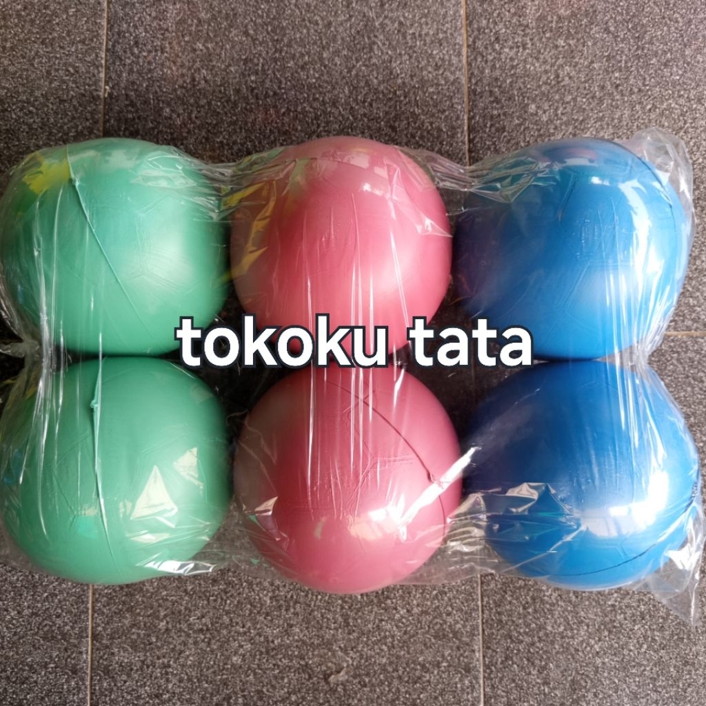6pcs Bola Plastik Warna-Warni Polos Ukuran Besar untuk Anak
