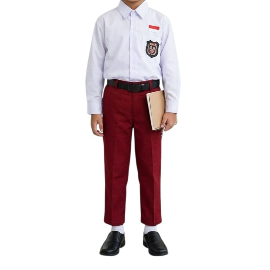 Seragam Panjang Sekolah Dasar Anak Laki-laki | Baju Merah Putih Panjang Anak SD | Celana Merah Putih