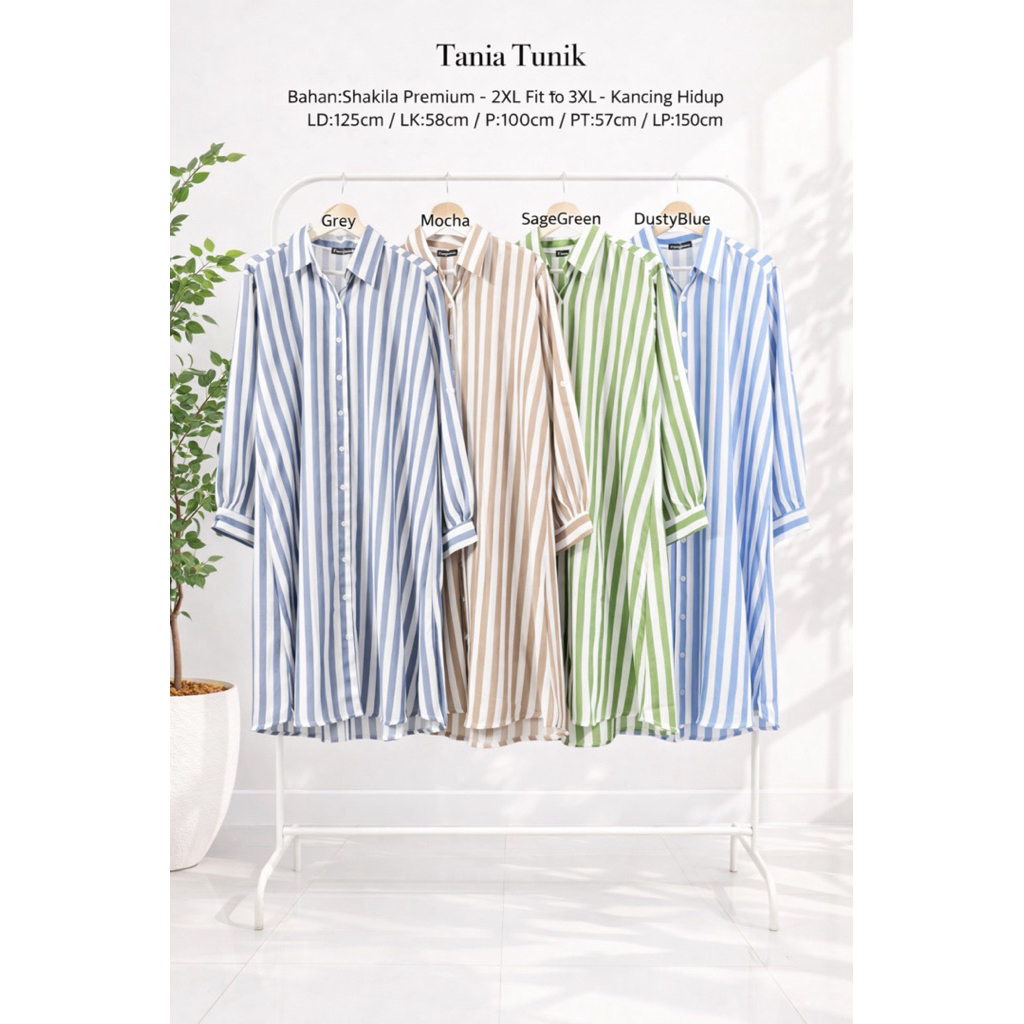 Tunik wanita big size jumbo -Tania Tunik LD:125cm - foryasa