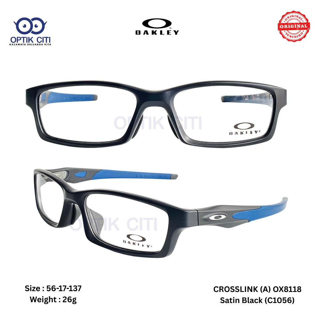 frame kacamata pria original oakley crosslink OX 8118 Sporty Original - Satin Black