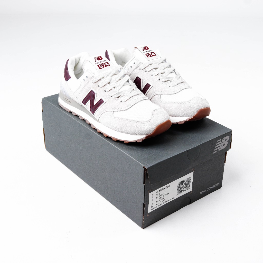 (SZBD) Sepatu Sneakers New Balance 574 Moonbeam Burgundy