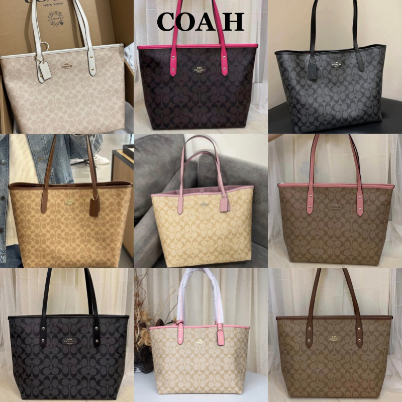 Tas Tote Wanita Tas Branded Ukuran Besar Motif Klasik City Zip Tote 58292
