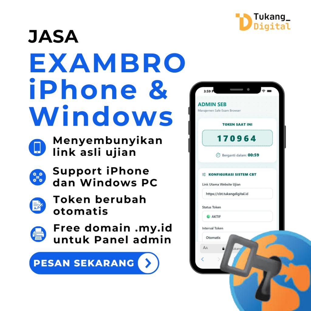 Exambro CBT iPhone dan Windows Aplikasi Ujian Webview dengan Safe Exam Browser