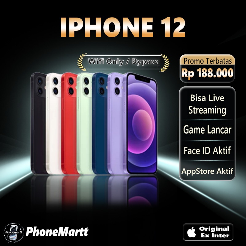 SPayLater IPHONE 12 ONLY WIFI 128GB/256GB SECOND FULLSET Second HandPhone Garansi 1 Bulan