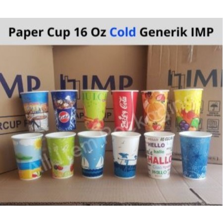 TKKH PAPER CUP 16oz MOTIF PRINTING PAPER CUP TINGGI SEDANG + TUTUP ANEKA BENTUK PAPER CUP PRINTING 1