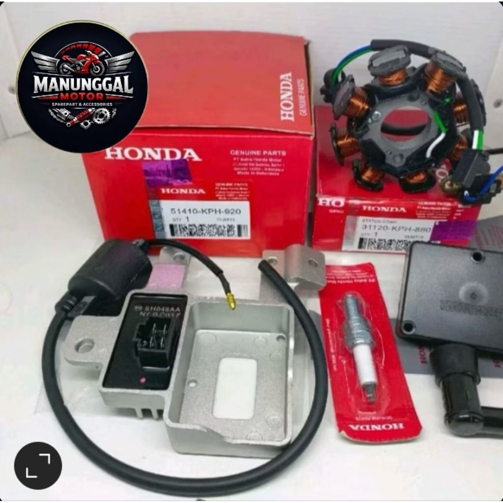 Paket Pengapian kelistrikan KPH 6,Aitem Honda Supra x 125 Karbu Karisma Kirana Spull assy + Kiprok +