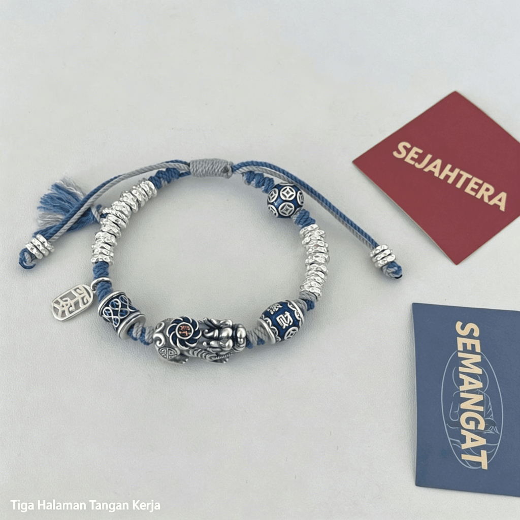 Gelang pria Lima Kaisar Uang, gaya kuno melilit ikan koi dan pixiu, desain pasangan