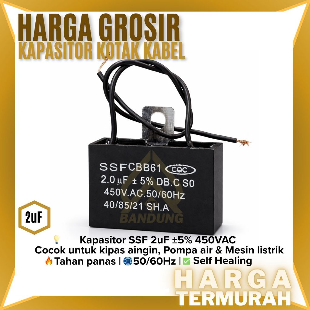 KAPASITOR KOTAK KABEL 2UF | KAPASITOR FAN |KAPASITOR KABEL KOTAK  | KAPASITOR KOTAK KIPAS ANGIN | KA