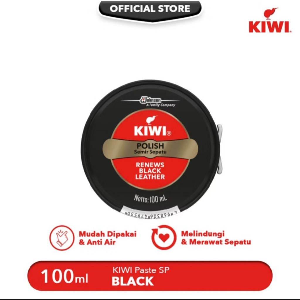 kiwi polish semir sepatu hitam 100ml