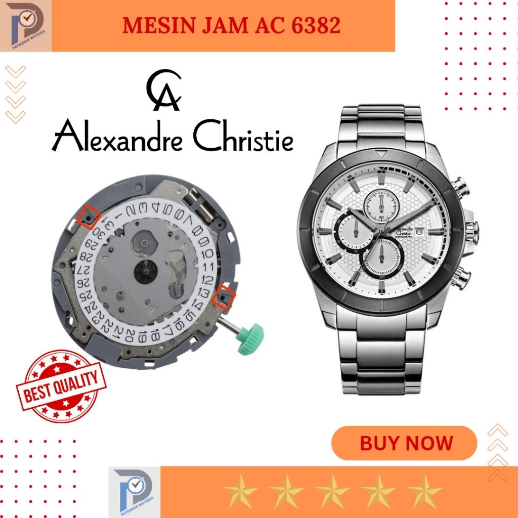 Mesin Jam Tangan AC 6382MC Alexandre Christie AC 6382MC Miyota Japan Movement Asli